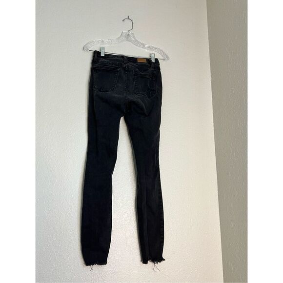Judy Blue Late Night Distressed Black Jeans Women's 1 /25 Black Stretch Frayed - Picture 3 of 3